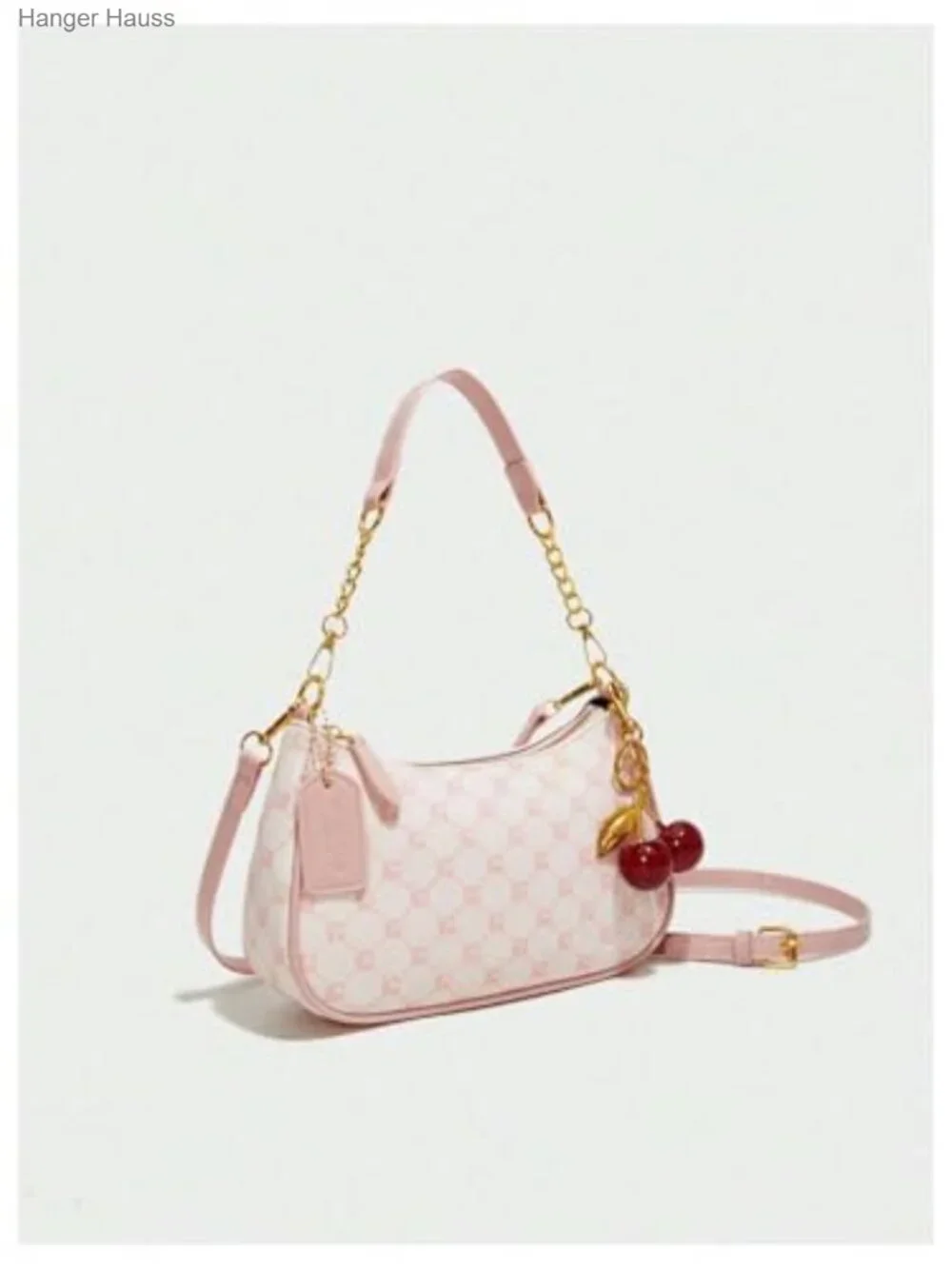 Women's PU Leather Hobo Shoulder Bag with Gold Chain, Detachable Strap
